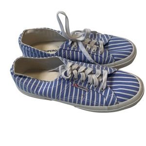 Superga 2750 Fabric SHirt  Striped Sneakers Sz Wmns 8.5, Mens 7